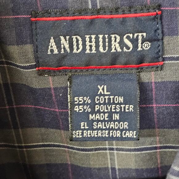 Andhurst Plaid Long Sleeve Button Down Shirt 4 Pieces Sets Black Men's Size L/XL - Picture 4 of 7